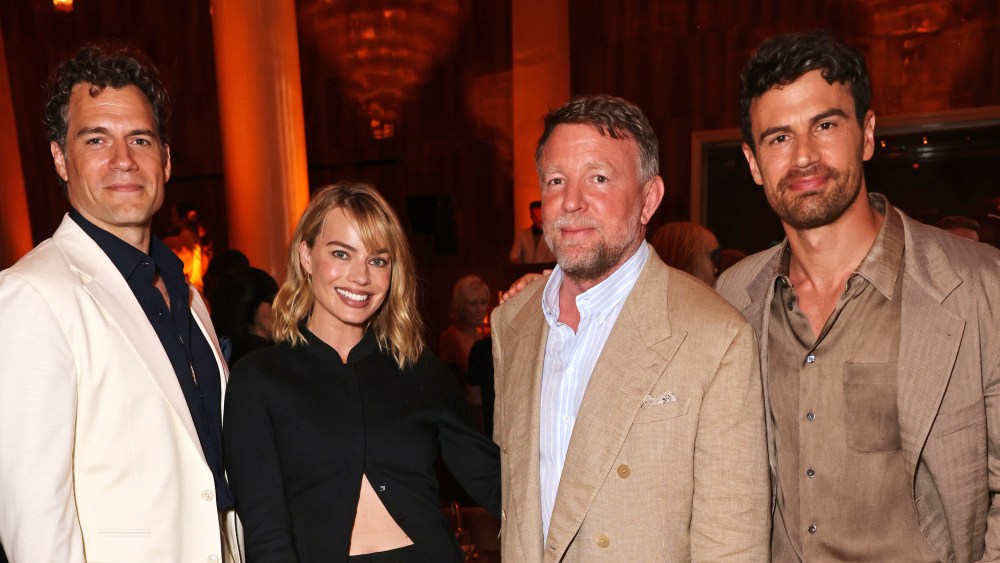 Henry Cavill, Margot Robbie, Guy Ritchie and Theo James at the unveiling of RH London, The Gallery in Mayfair.