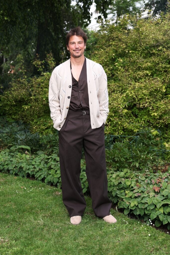 Josh Hartnett wearing relaxed Hermès tailoring at the Hermès Maison Bond Street opening in London