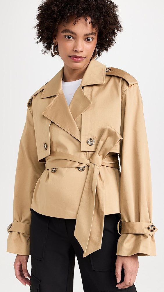 The Cropped Charles Trench Coat - Sand