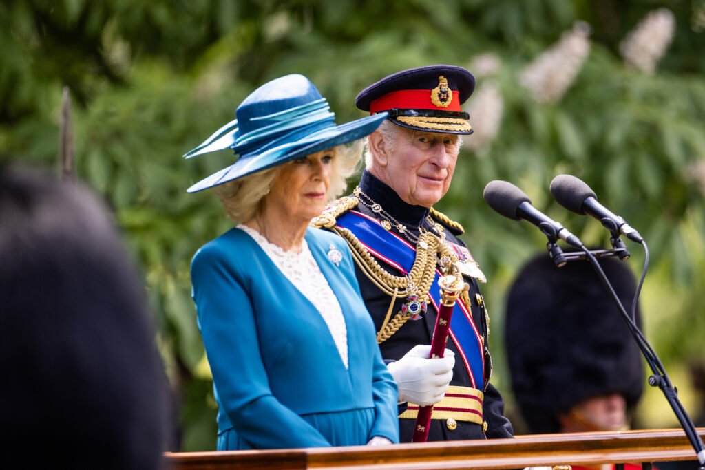 King Charles and Queen Camilla present new colours to the Grenadier Guards to debut at Trooping the Colour King Charles and Queen Camilla present new colours to the Grenadier Guards to debut at Trooping the Colour