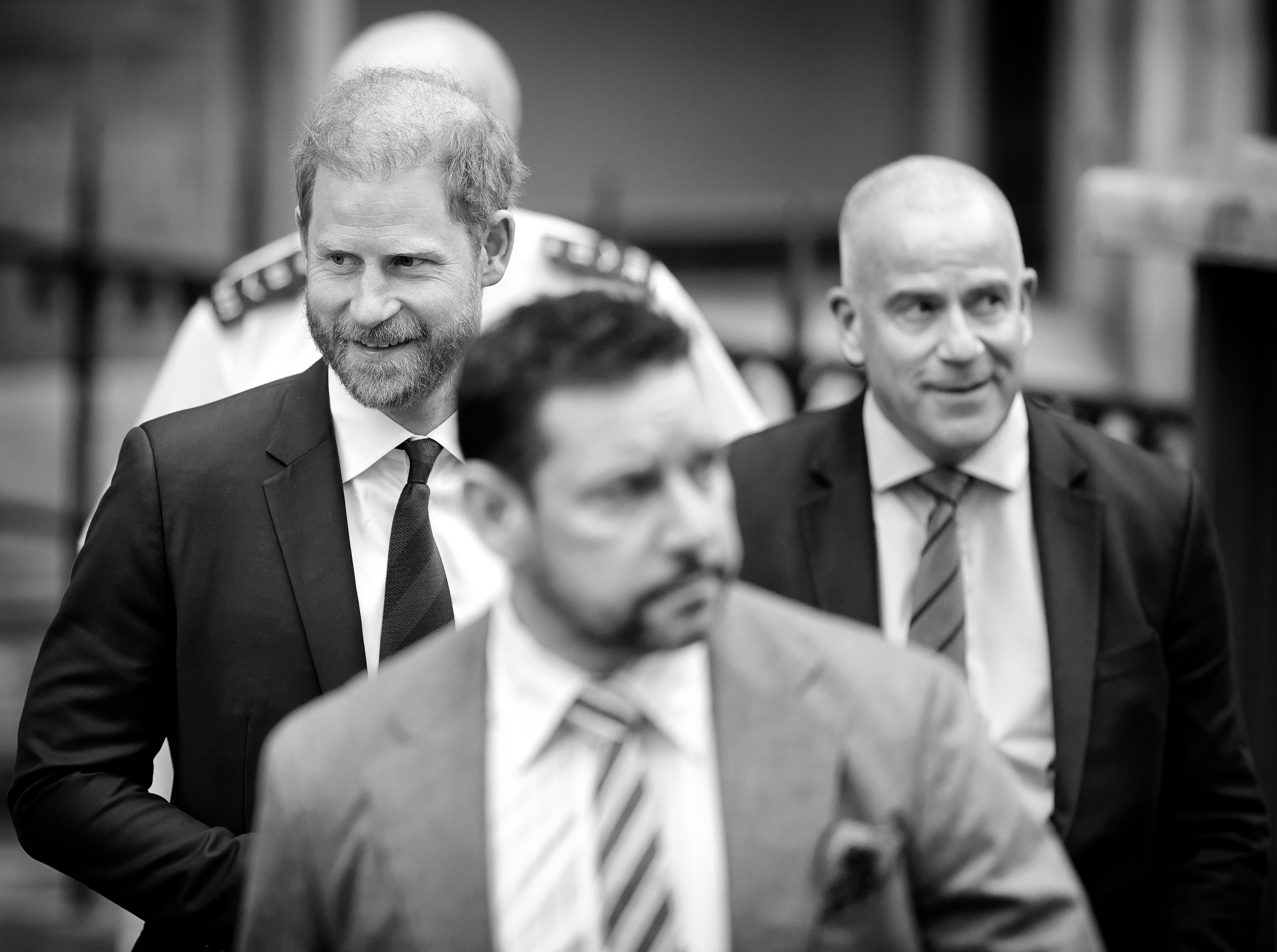 Prince Harry walking outside court