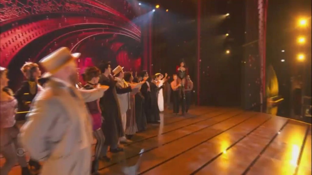Megan Thee Stallion performs during the opening musical number at the 2026 Tony Awards as 'Zidler' from 'Moulin Rouge'