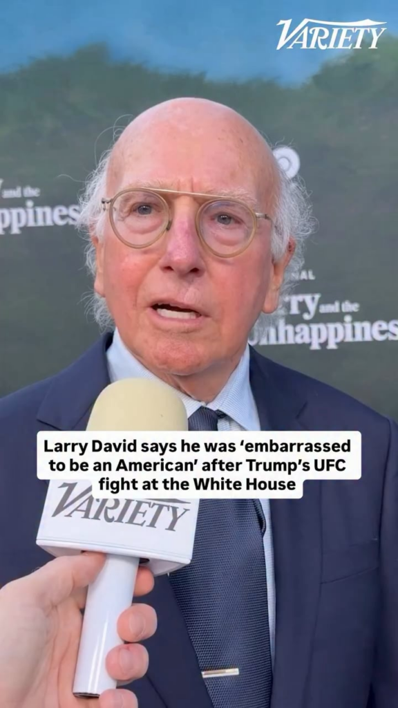 Larry David says the UFC fight at the White House was a travesty