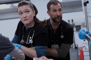 Isa Briones and Noah Wyle in 'The Pitt'