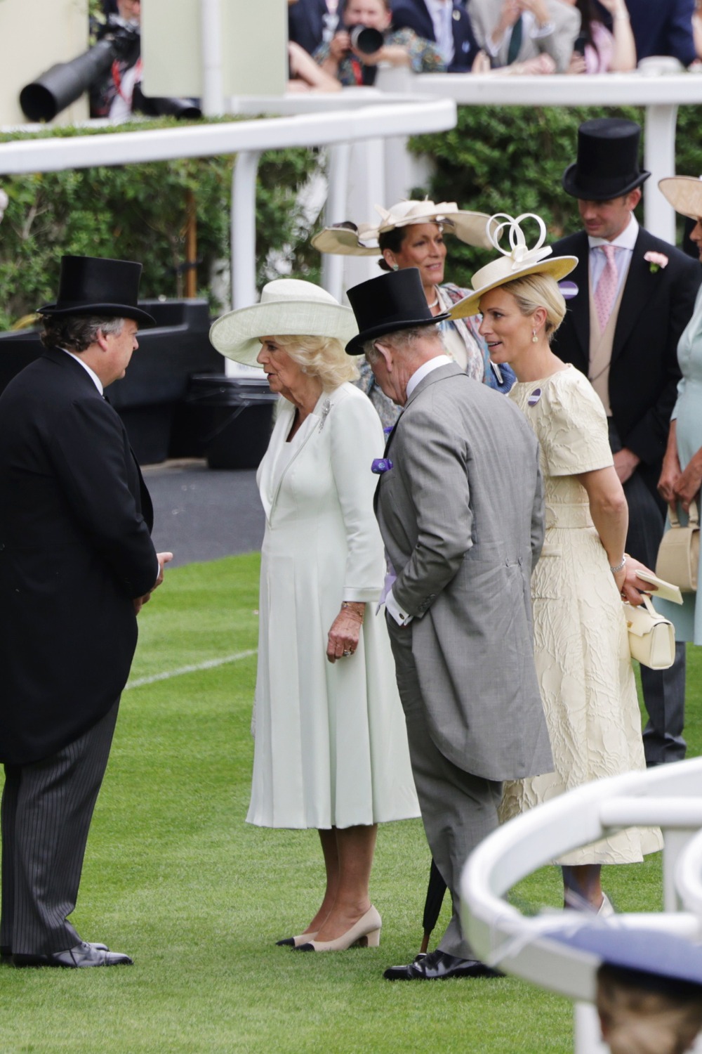Queen Camilla, King Charles III and Zara Tindall