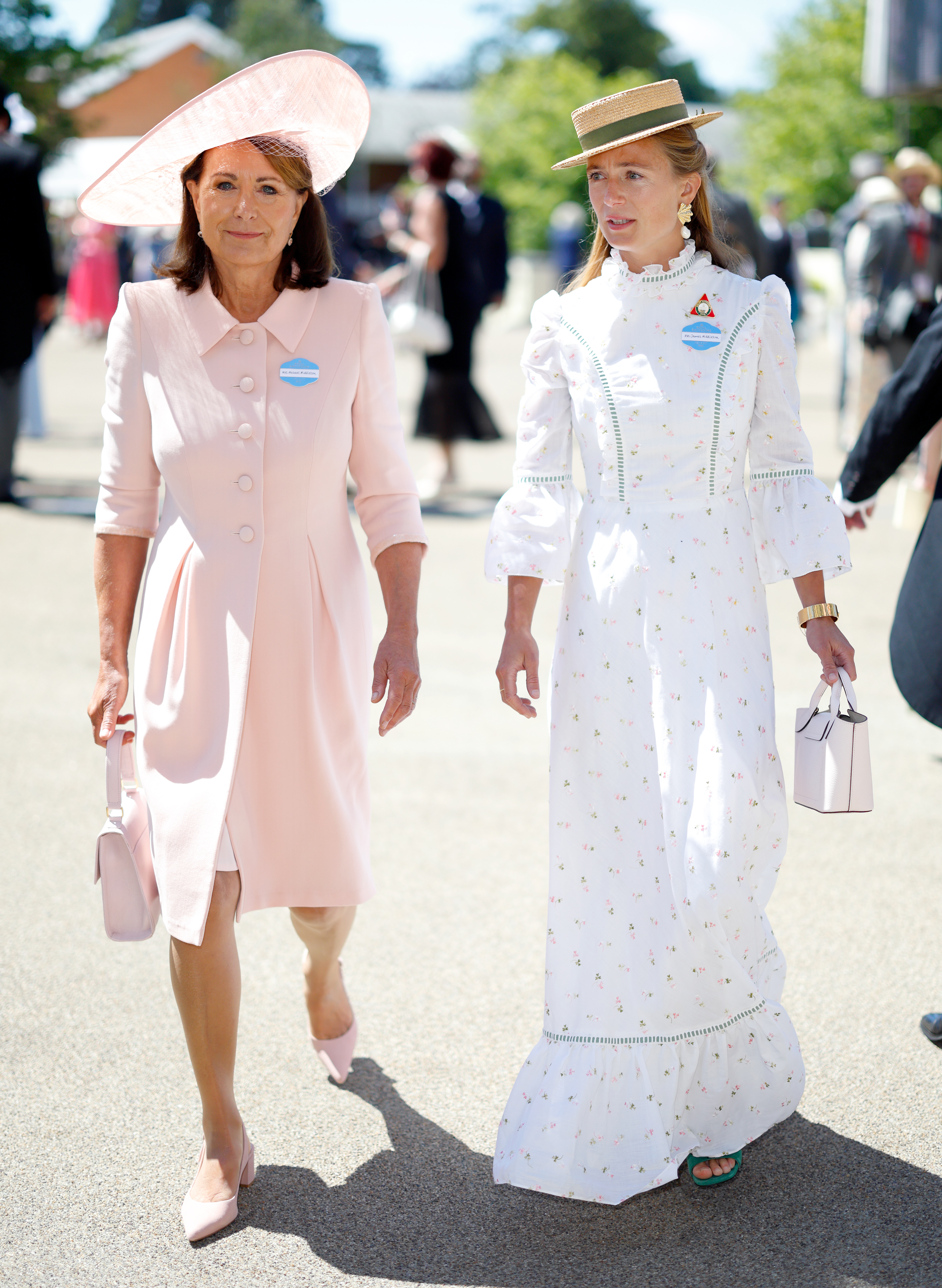 ASCOT, ENGLAND - JUNE 17: (EMBARGOED FOR PUBLICATION IN UK NEWSPAPERS UNTIL 24 HOURS AFTER CREATE DATE AND TIME) Carole Middleton and Alizee Thevenet attend day 2 of Royal Ascot 2026 at Ascot Racecourse on June 17, 2026 in Ascot, England. (Photo by Max Mumby/Indigo/Getty Images)