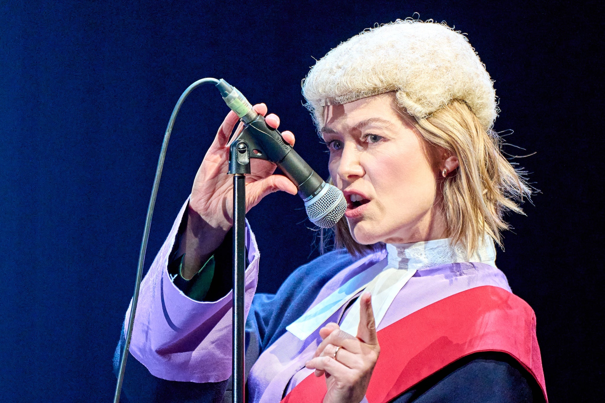 Rosamund Pike performing as Jessica Parks in Inter Alia at the National Theatre