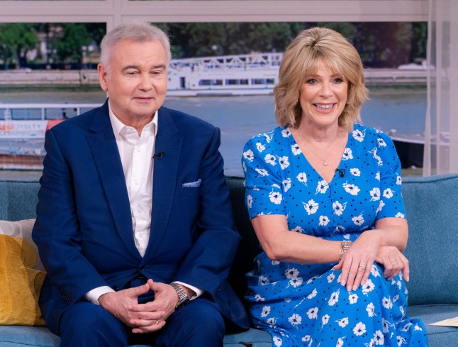 Editorial use only Mandatory Credit: Photo by Ken McKay/ITV/REX/Shutterstock (12343184i) Eamonn Holmes, Ruth Langsford 'This Morning' TV show, London, UK - 20 Aug 2021
