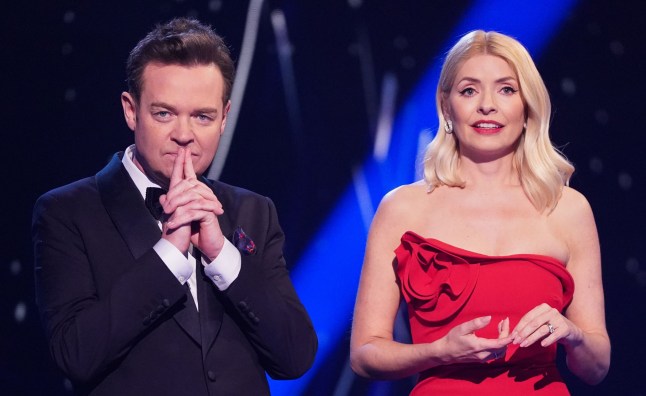 Editorial use only Mandatory Credit: Photo by Kieron McCarron/ITV/Shutterstock (15166277ms) Stephen Mulhern and Holly Willoughby 'Dancing on Ice' TV Show, Series 17, Episode 8, Hertfordshire, UK - 02 Mar 2025
