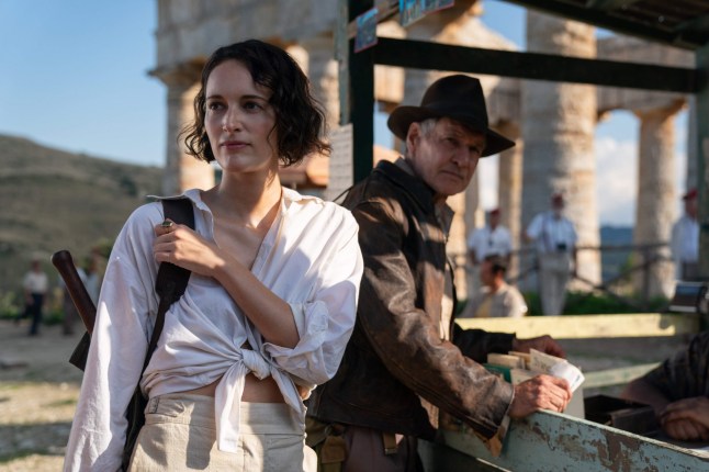 For Editorial Use Only Mandatory Credit: Photo by Jonathan Olley/Lucasfilm Ltd/Shutterstock (15202714i) Harrison Ford, Phoebe Waller-Bridge,