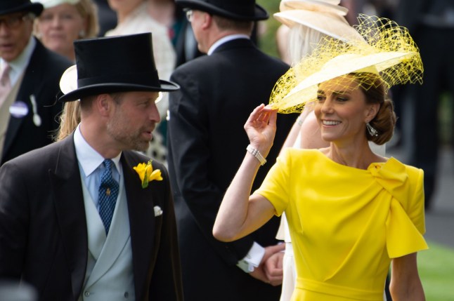 Catherine, The Princess of Wales and her husband, William, The Prince of Wales in the Parade Ring on Day Two of Royal Ascot at Ascot Racecourse in Berkshire. (Credit: Shutterstock)