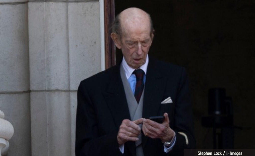Duke of Kent reminds royal fans why he remains so beloved as he films RAF flypast on his mobile phone Duke of Kent reminds royal fans why he remains so beloved as he films RAF flypast on his mobile phone