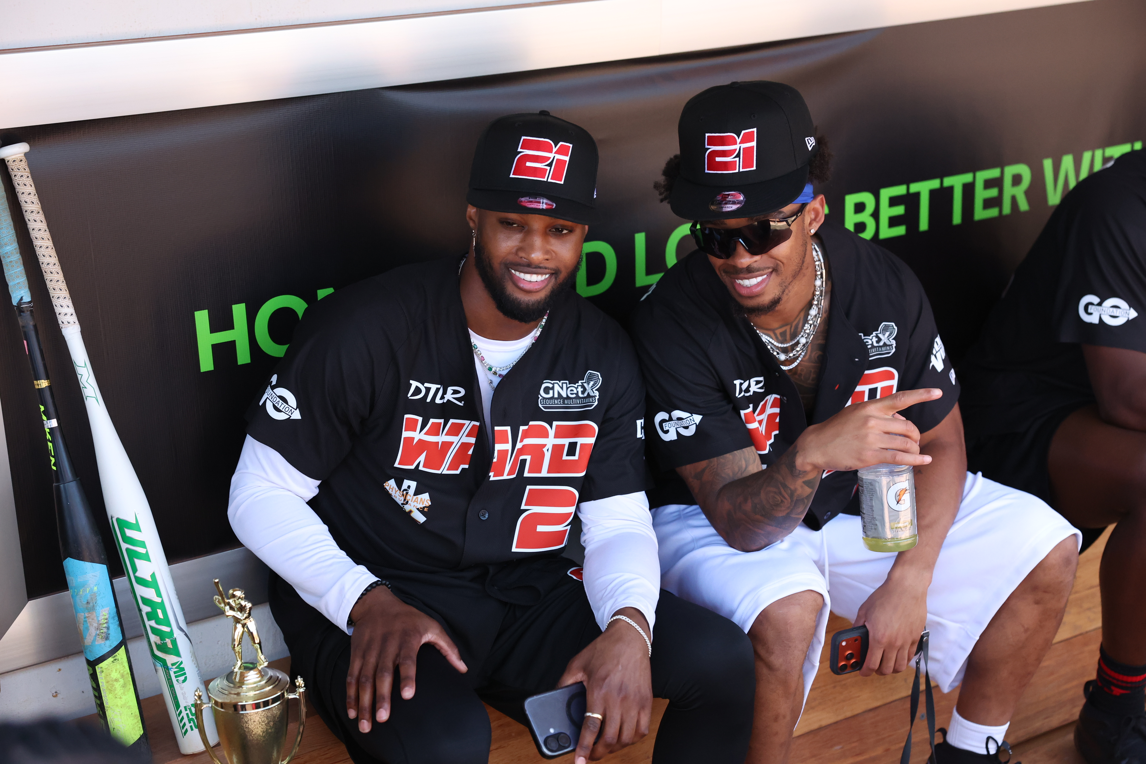 Photos from the Denzel Ward celebrity softball game, June 6,...