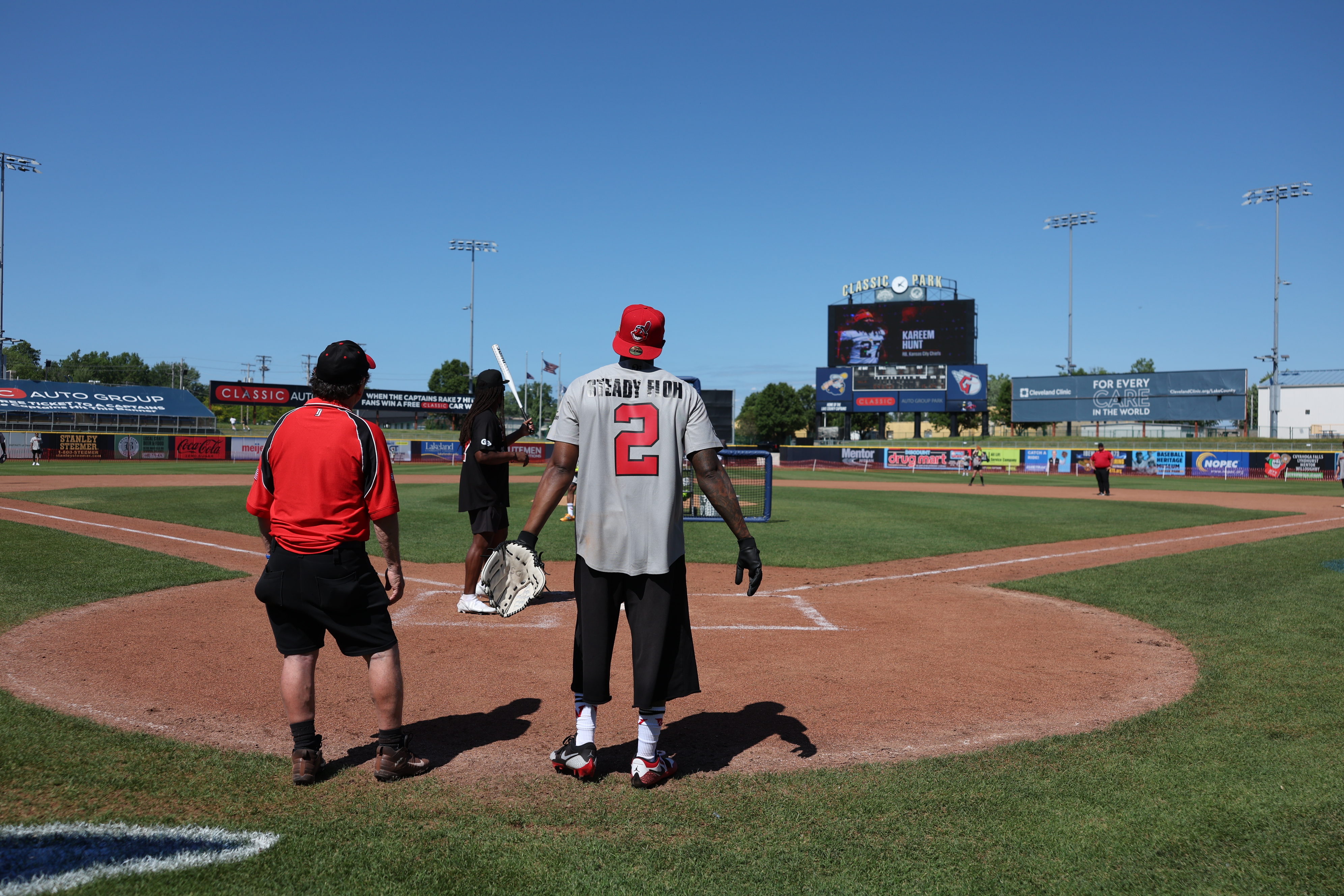Photos from the Denzel Ward celebrity softball game, June 6,...