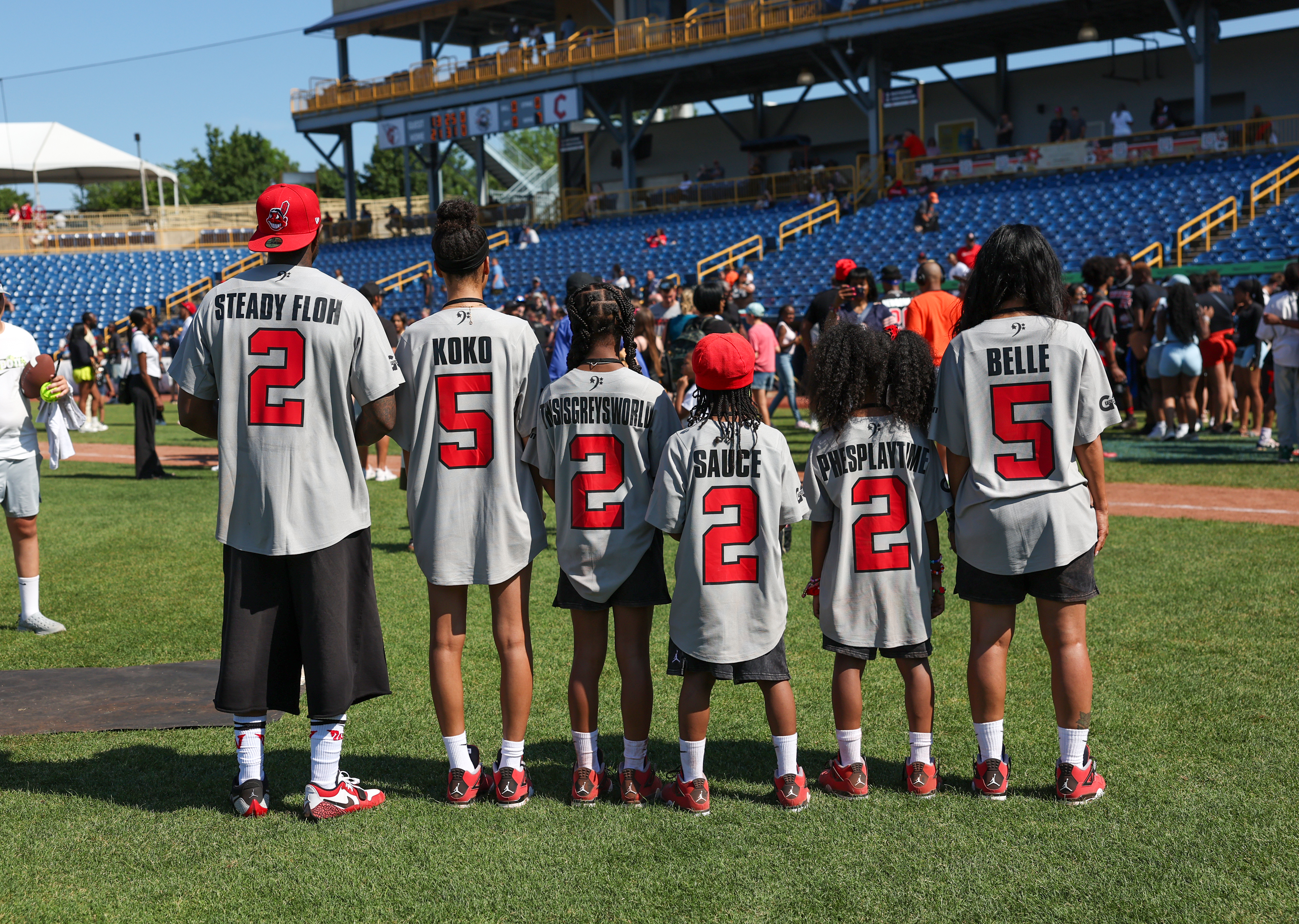 Photos from the Denzel Ward celebrity softball game, June 6,...