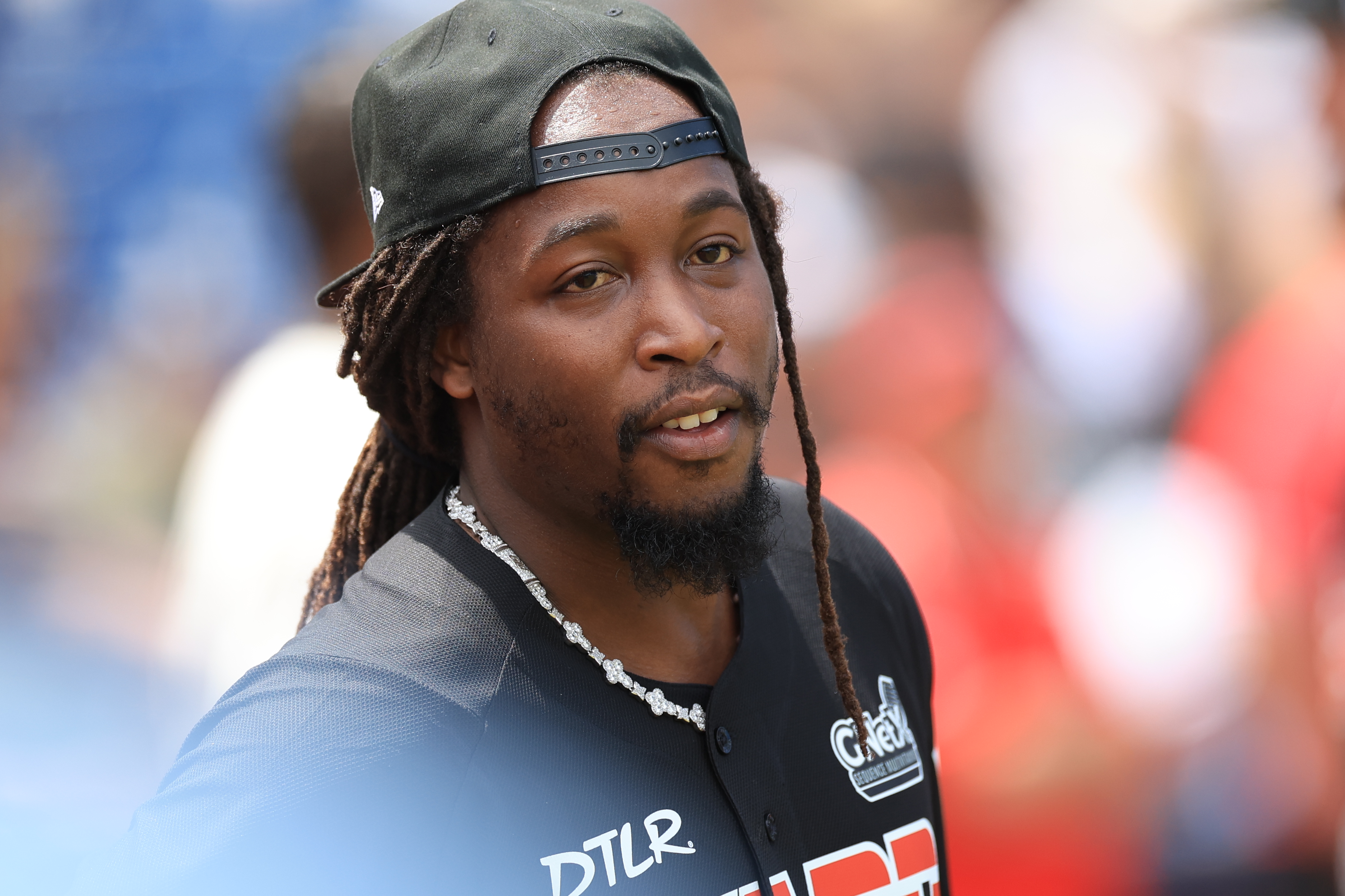 Photos from the Denzel Ward celebrity softball game, June 6,...
