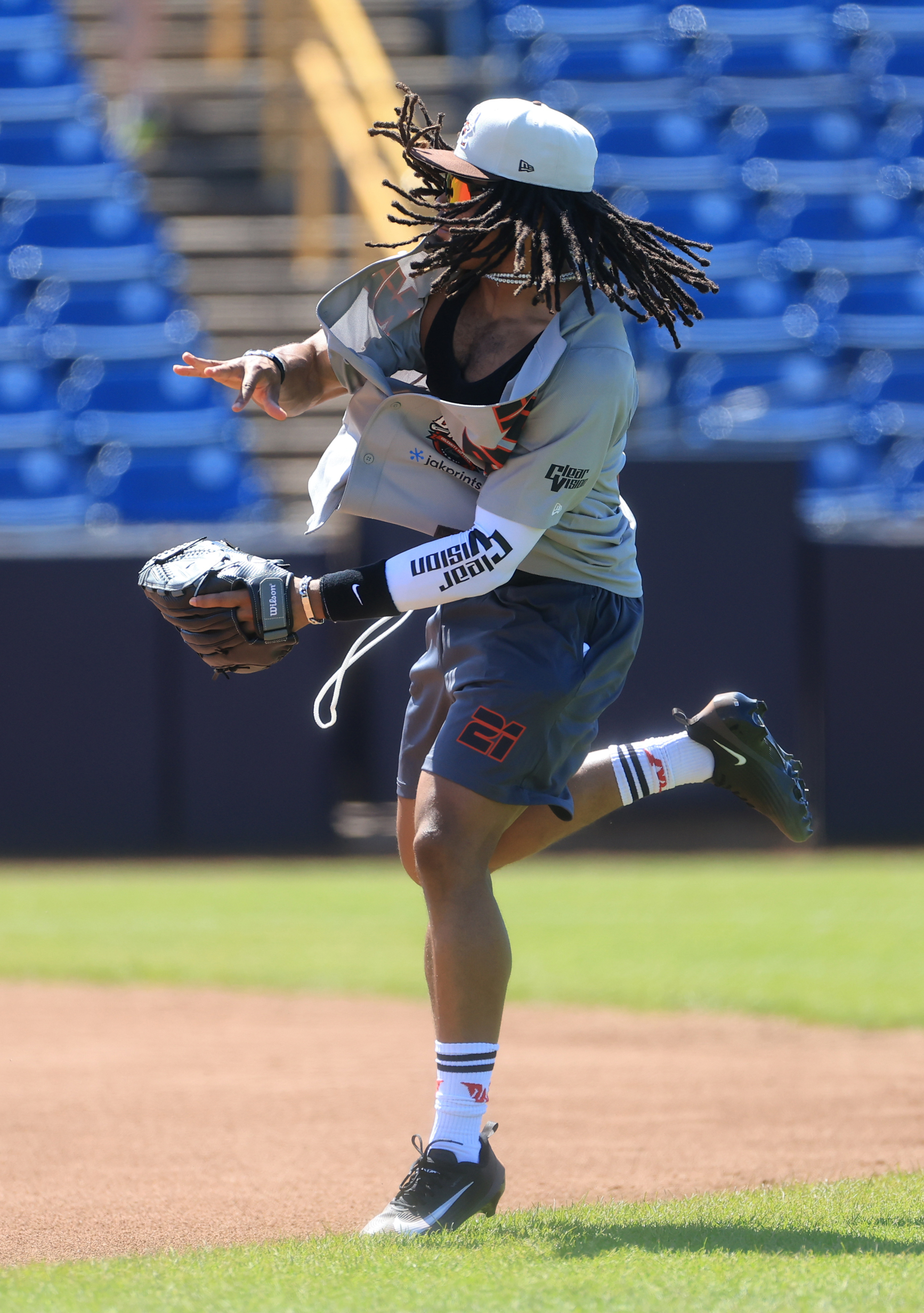 Photos from the Denzel Ward celebrity softball game, June 6,...