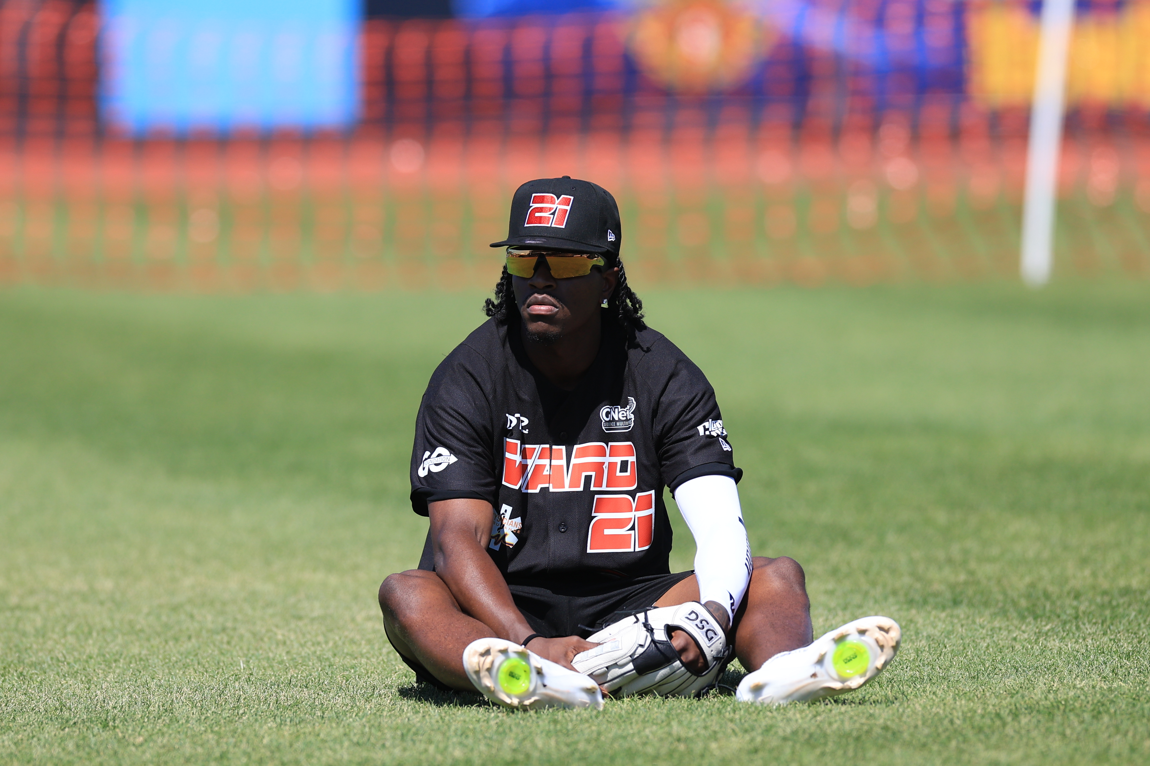 Photos from the Denzel Ward celebrity softball game, June 6,...