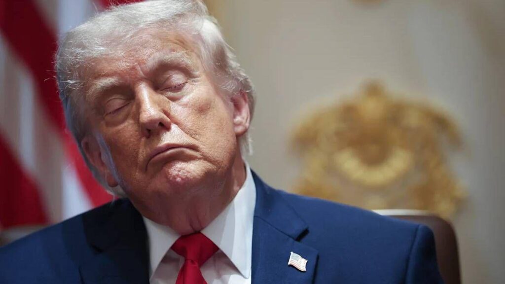 Fox News halts program as Trump appears to 'fall asleep' during live briefing