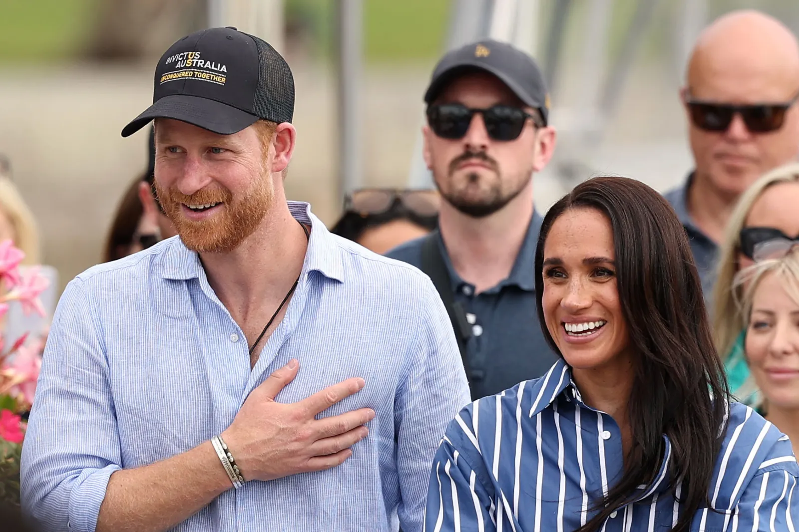 Prince Harry and Meghan Meghan at the Cruising Yacht Club of Australia, in Sydney, on April 17, 2026.