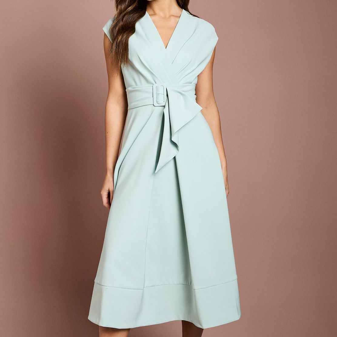 Belted Crepe Dress