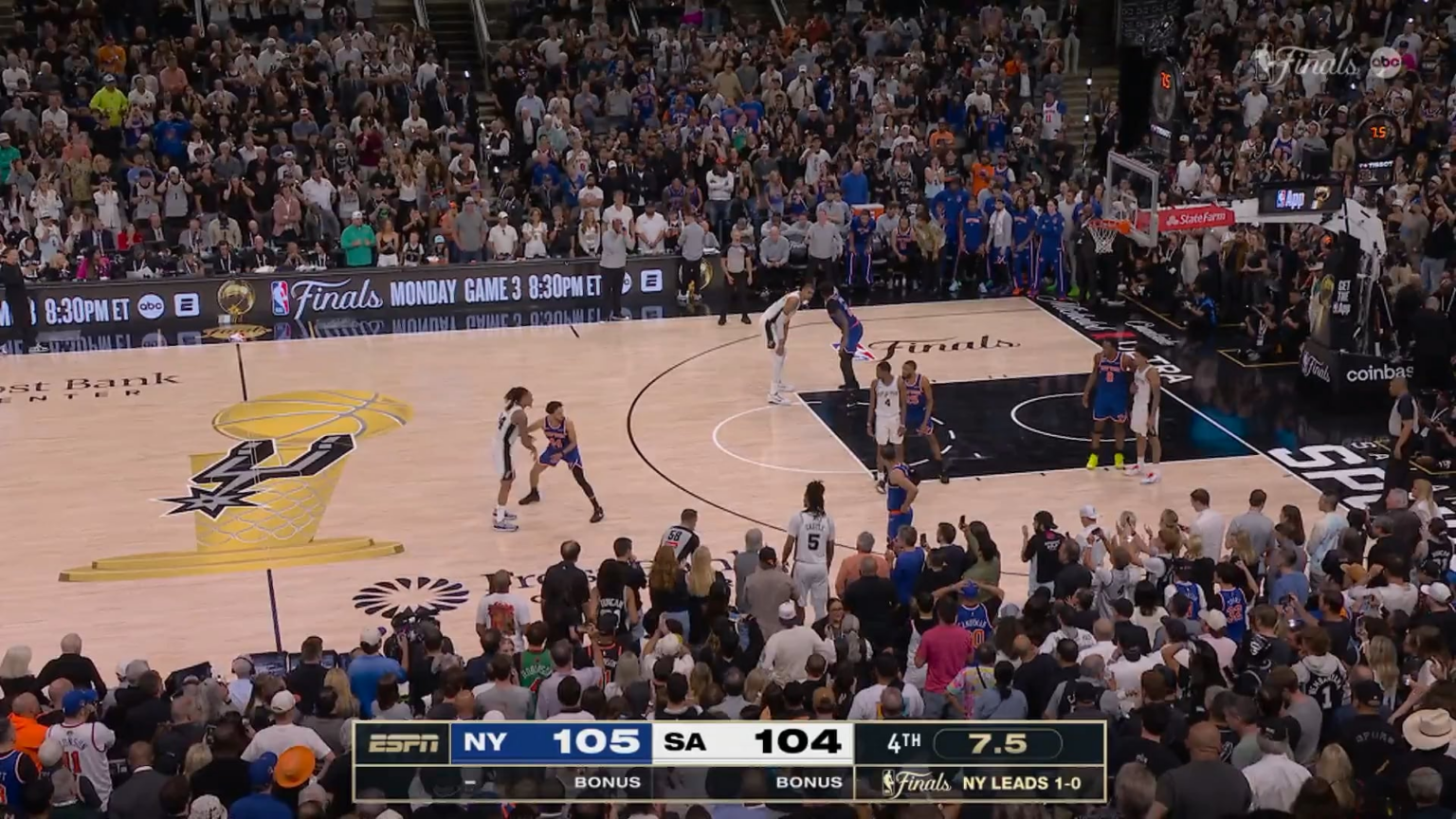 The New York Knicks beat the San Antonio Spurs 105-104 in Game 2 of the NBA Finals and have now won 13 consecutive postseason games!