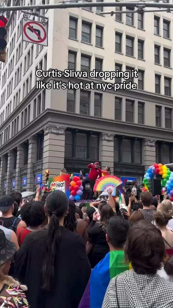 Curtis Sliwa showing off his dance moves at NYC Pride