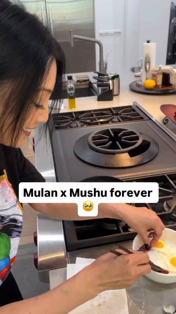Ming-Na Wen (original voice actress of Mulan) makes the breakfast Mushu made for Mulan