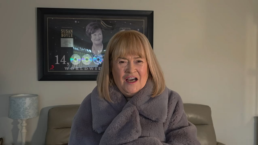 Susan Boyle cheering on Scotland ahead of their first World Cup game