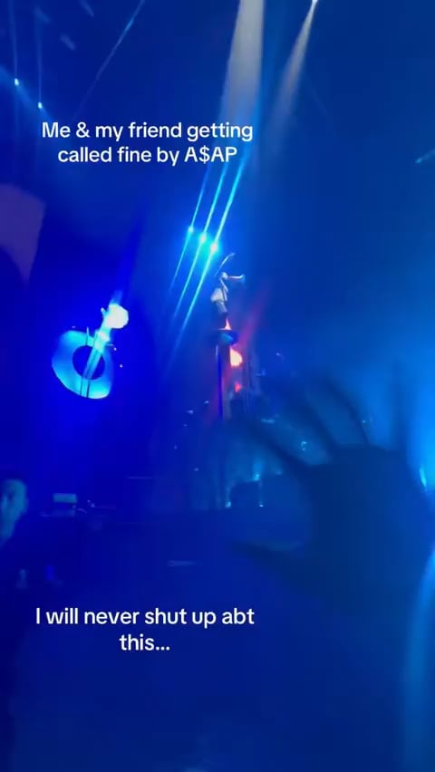 “You’re fine as fuck…you and your friend fine as fuck” — ASAP Rocky as he serenades two fans at his show in Orlando.
