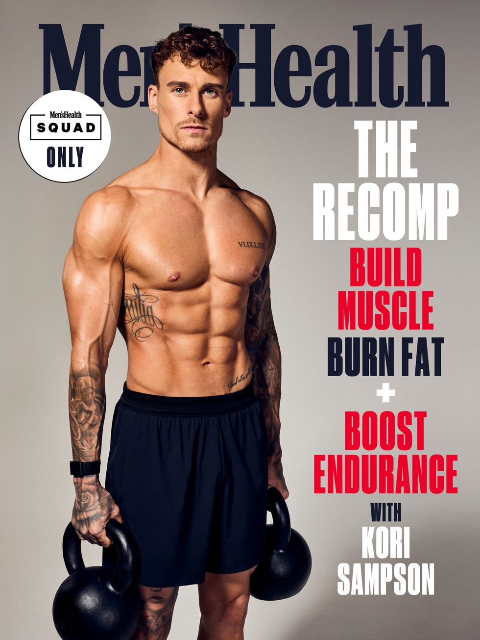 fitness magazine cover featuring a muscular man with kettlebells fitness magazine cover featuring a muscular man with kettlebells