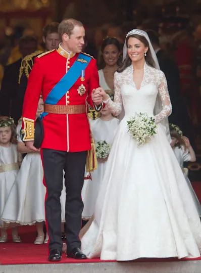 Prince William and Kate Middleton on their wedding day