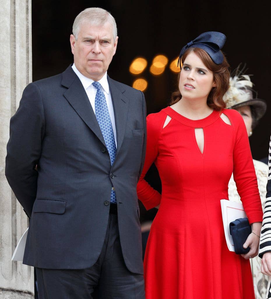 Eugenie's post did not contain a tribute to her father, Andrew (pictured 2016)