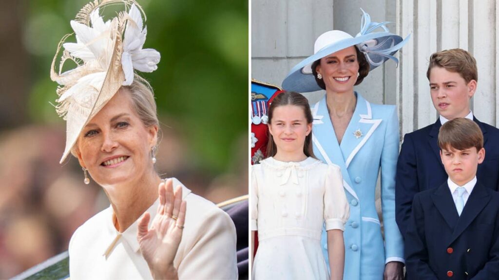 Duchess Sophie pictured on great-aunt duties with George, Charlotte and Louis in behind-the-scenes Trooping photos Duchess Sophie pictured on great-aunt duties with George, Charlotte and Louis in behind-the-scenes Trooping photos