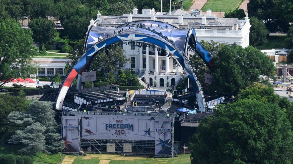 The White House’s UFC Arena Is ‘All Lit Up’ — And It Looks Like Total ‘S**t,’ Critics Say