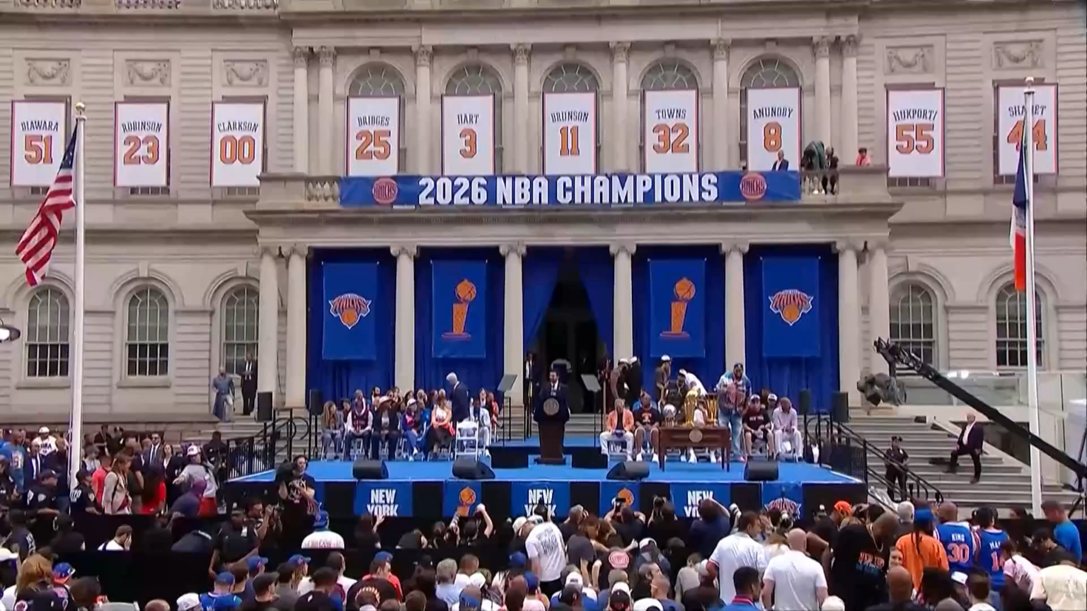 Zohran Mamdani’s full speech at the Knicks ceremony: “So often when this city comes together it’s because we’re forced to. By a moment of tragedy or adversity. What a gift it is to be brought together by pure, unfiltered joy. For as long as we live, we will remember this feeling of a city together.“ Zohran Mamdani’s full speech at the Knicks ceremony: “So often when this city comes together it’s because we’re forced to. By a moment of tragedy or adversity. What a gift it is to be brought together by pure, unfiltered joy. For as long as we live, we will remember this feeling of a city together.“