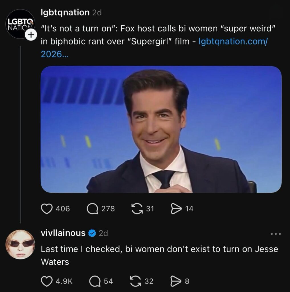 Vivian Wilson: “Last time I checked, bi women don't exist to turn on Jesse Waters”
