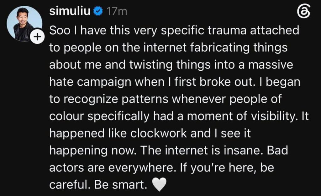 Simu Liu defends Hudson Williams and challenges BuzzFeed over recent article