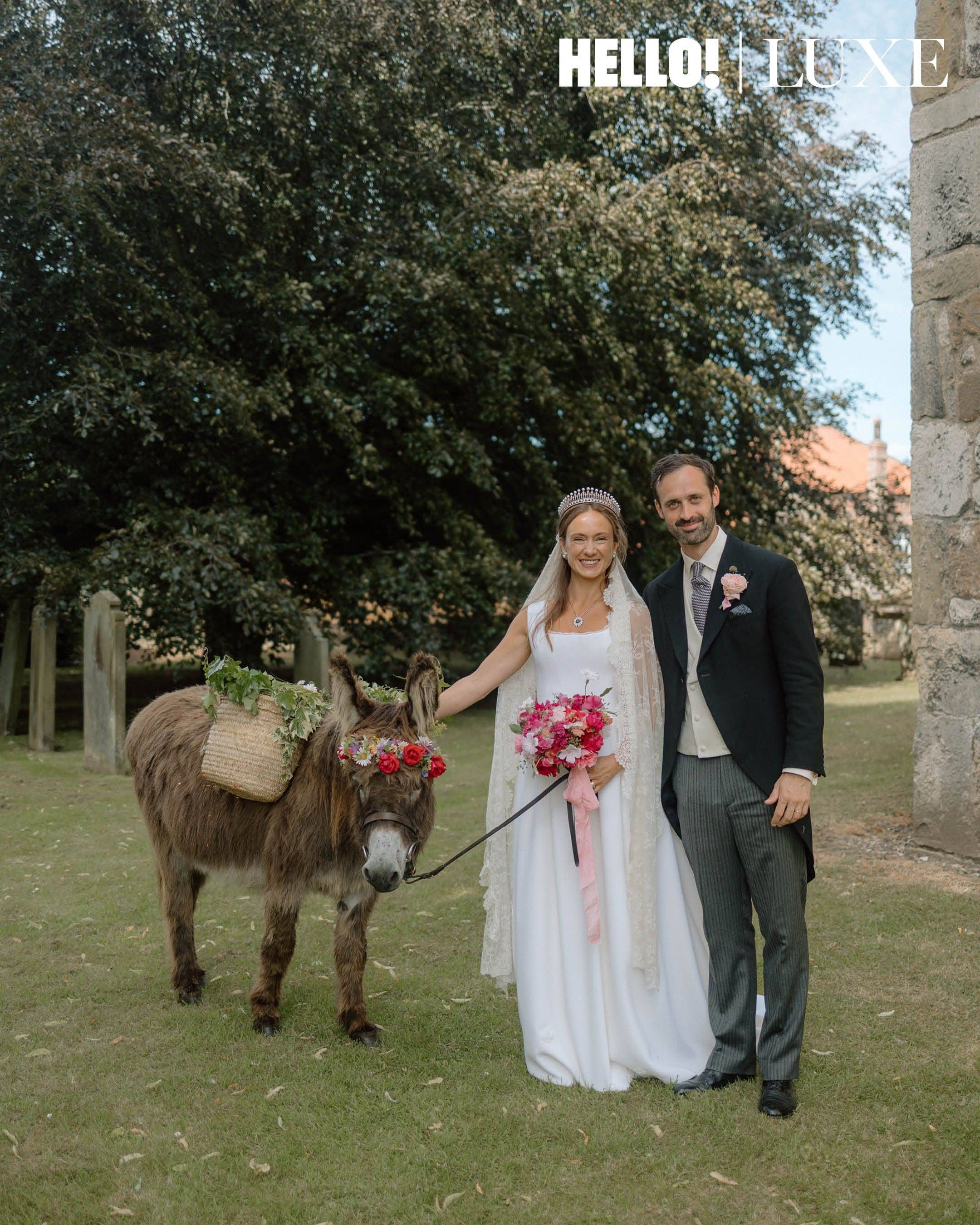 The wedding featured a surprise confetti donkey