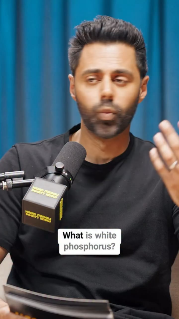 Journalist Ayman Mohyeldin discusses Israel’s use of white phosphorus in Gaza with Hasan Minhaj