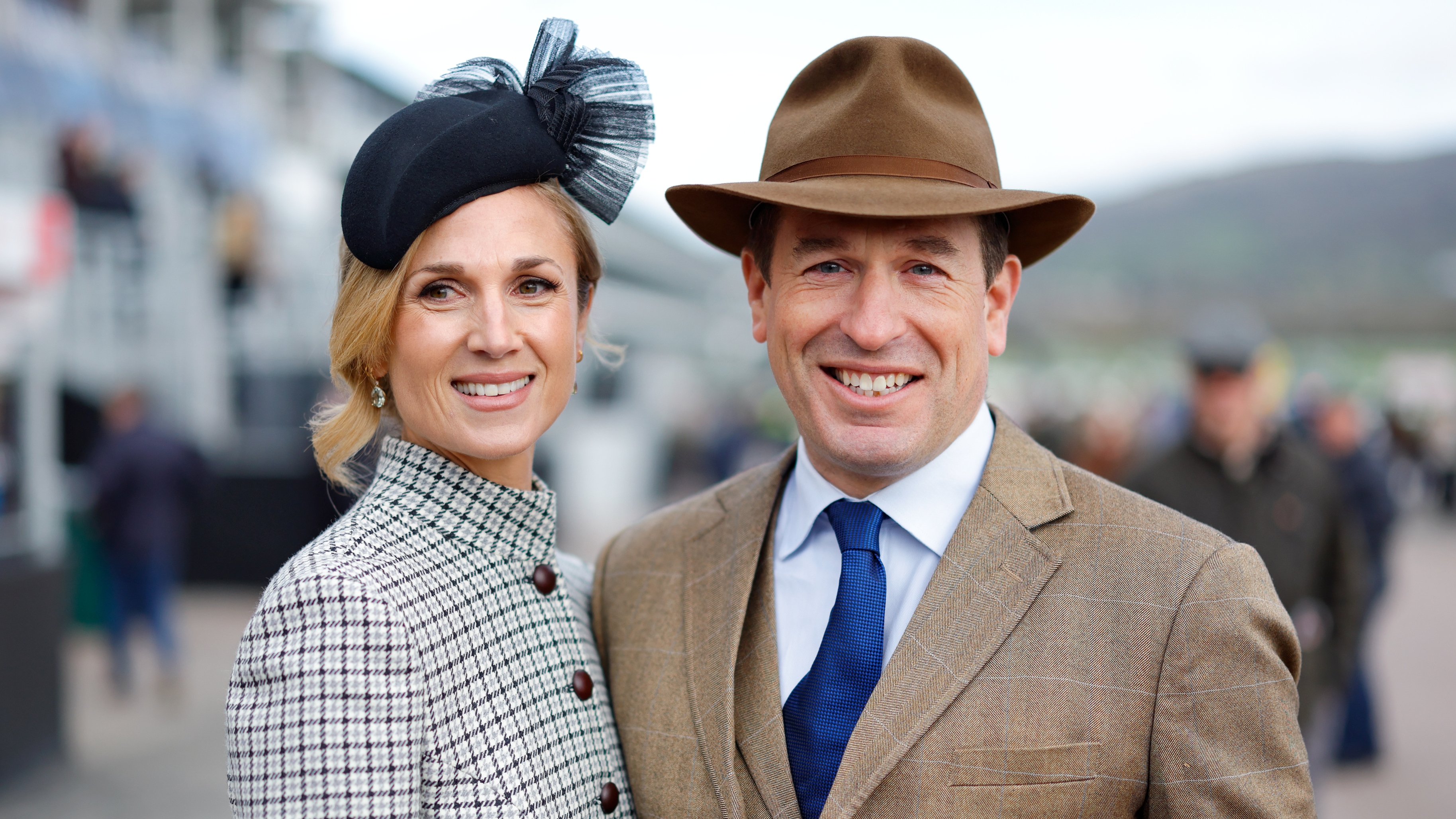 Harriet Sperling and Peter Phillips attend day 4 'Gold Cup Day' of the Cheltenham Festival at Cheltenham Racecourse on March 13, 2026
