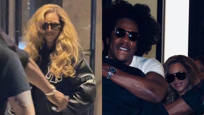 Beyonce leaves Roc Nation offices with Jay Z