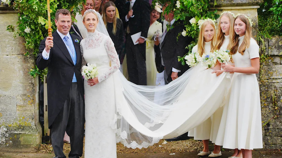 The couple married at All Saints Church, in Kemble<span> Credit: PA</span>