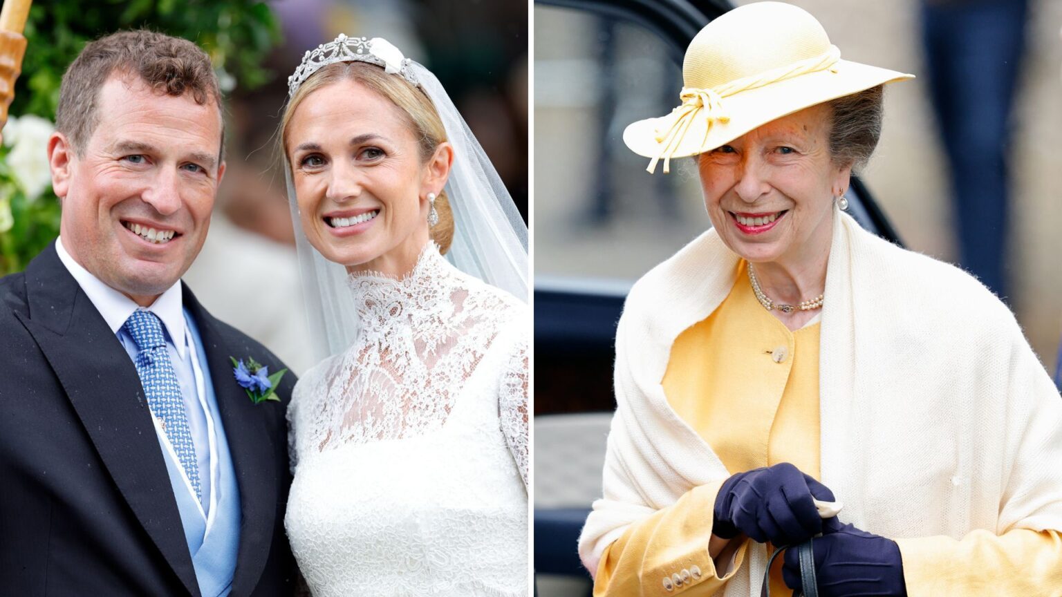 Harriet Sperling’s wedding tribute to Princess Anne A composite of a picture of Peter Phillips and Harriet Sperling on their wedding day and a picture of Princess Anne on the same day