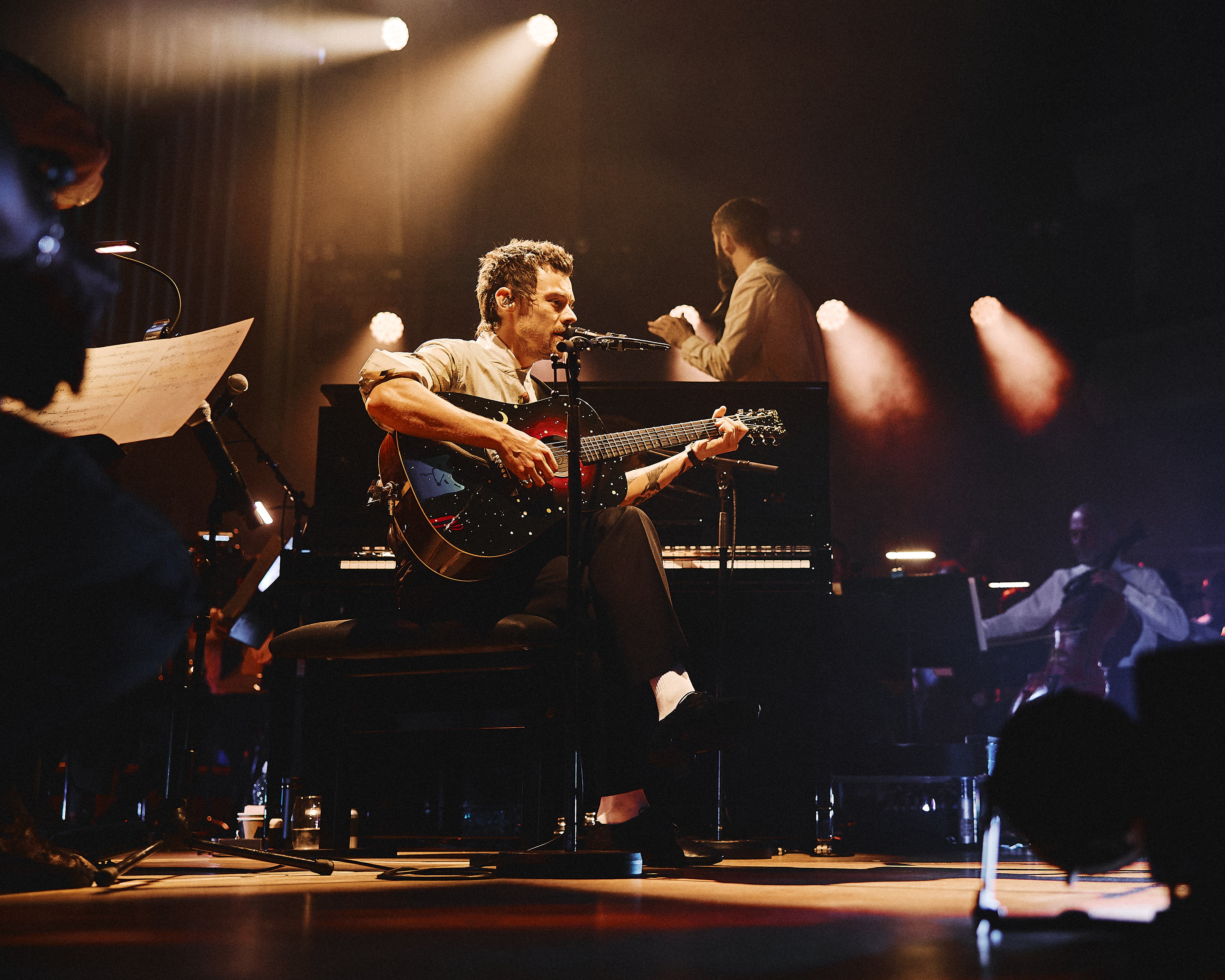 Harry Styles performs with the Jules Buckley Orchestra at Meltdown Festival