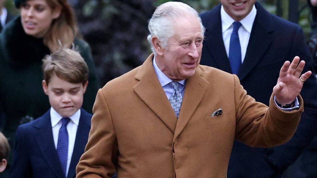 Prince George follows in granddad King Charles' footsteps with the 'Windsor walk'