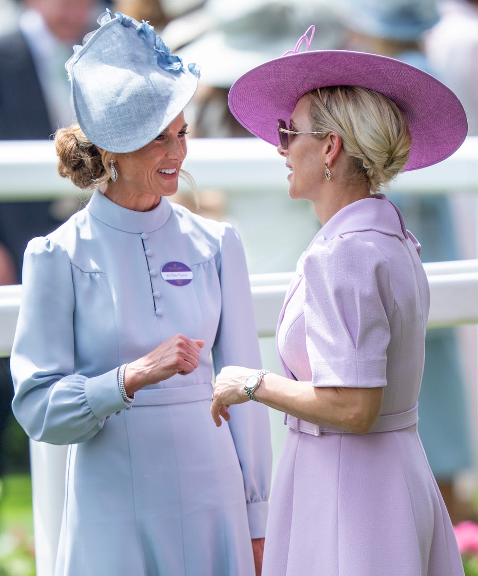 ascot, england june 16: zara tindall and harriet sperling on day one of royal ascot 2026 at ascot racecourse on june 16, 2026 in ascot, england. (photo by mark cuthbert/uk press via getty images)