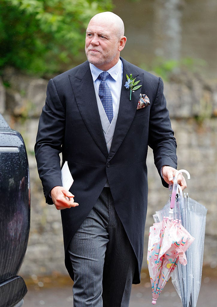 kemble, england june 06: (embargoed for publication in uk newspapers until 24 hours after create date and time) mike tindall attends the wedding of peter phillips and harriet sperling at all saints church on june 6, 2026 in kemble, england. peter phillips, son of princess anne, princess royal and eldest grandchild of queen elizabeth ii, will marry nhs nurse and writer harriet sperling during a ceremony at all saints church in kemble today. (photo by max mumby/indigo/getty images)