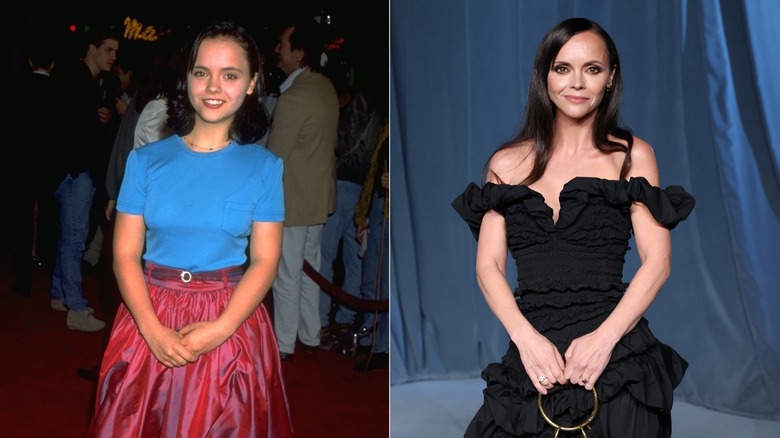 Side-by-side photos of Christina Ricci in 1995 and 2025