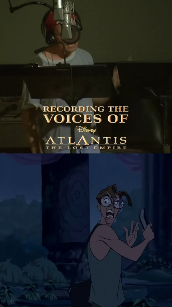 Throwback to the recording of ‘Atlantis: The Lost Empire’, which premiered 25 years ago, with Michael J. Fox as Milo Thatch